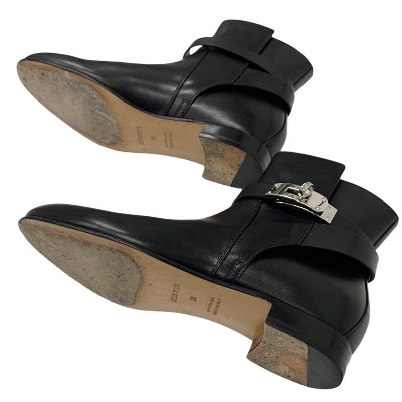 Hermes Neo Boots Short Shoes Leather Black Silver Kelly Hardware — view 6