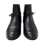 Hermes Neo Boots Short Shoes Leather Black Silver Kelly Hardware — view 2