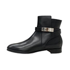 Hermes Neo Boots Short Shoes Leather Black Silver Kelly Hardware — view 3