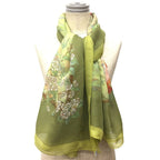 Hermes Scarf Scholl Carre 140 Silk Muslin Serenite Bamboo Green — view 3