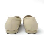 Chanel Loafer Leather Shoes Beige Gold Coco Mark Flat — view 5