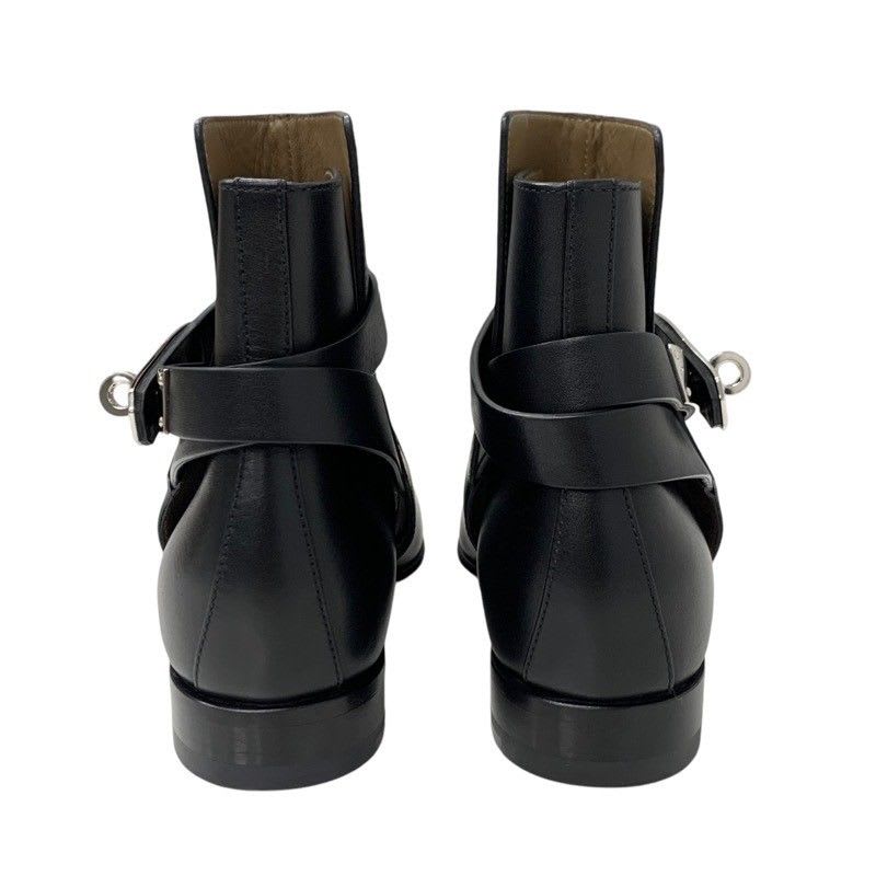 Hermes Neo Boots Short Shoes Leather Black Silver Kelly Hardware — view 5