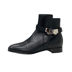 Hermes Neo Boots Short Shoes Leather Black Silver Kelly Hardware — view 3