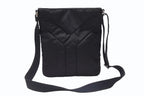 Saint Laurent Nylon Shoulder Bag Black Navy Silver