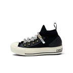 Christian Dior Walkn Sneakers Shoes Knit Leather Black White Logo — view 3