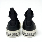 Christian Dior Walkn Sneakers Shoes Knit Leather Black White Logo — view 5