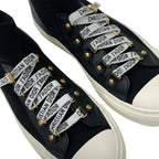 Christian Dior Walkn Sneakers Shoes Knit Leather Black White Logo — view 9