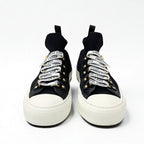 Christian Dior Walkn Sneakers Shoes Knit Leather Black White Logo — view 2