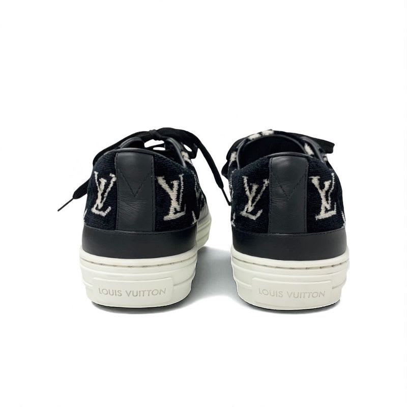 Louis Vuitton Stellar Line Monogram Sneakers Shoes Velor Leather Black — view 5