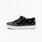 Louis Vuitton Stellar Line Monogram Sneakers Shoes Velor Leather Black — view 3