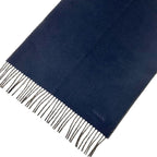 Hermes Scarf Cashmere Navy Brown Logo Double Face Shawl — view 3