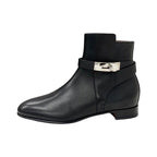 Hermes Neo Boots Short Shoes Leather Black Silver Kelly Hardware — view 3