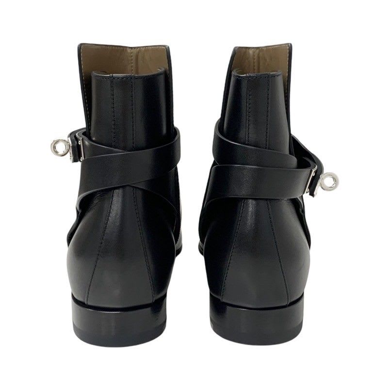 Hermes Neo Boots Short Shoes Leather Black Silver Kelly Hardware — view 5