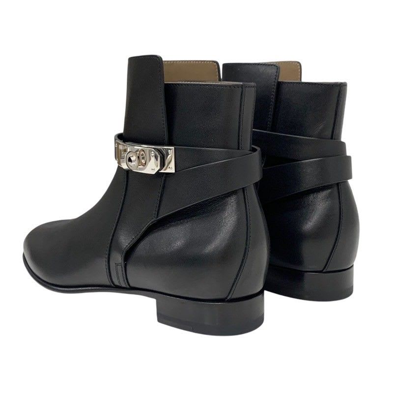 Hermes Neo Boots Short Shoes Leather Black Silver Kelly Hardware — view 4