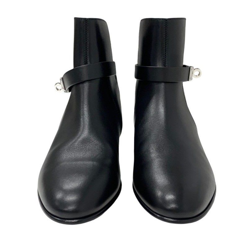Hermes Neo Boots Short Shoes Leather Black Silver Kelly Hardware — view 2
