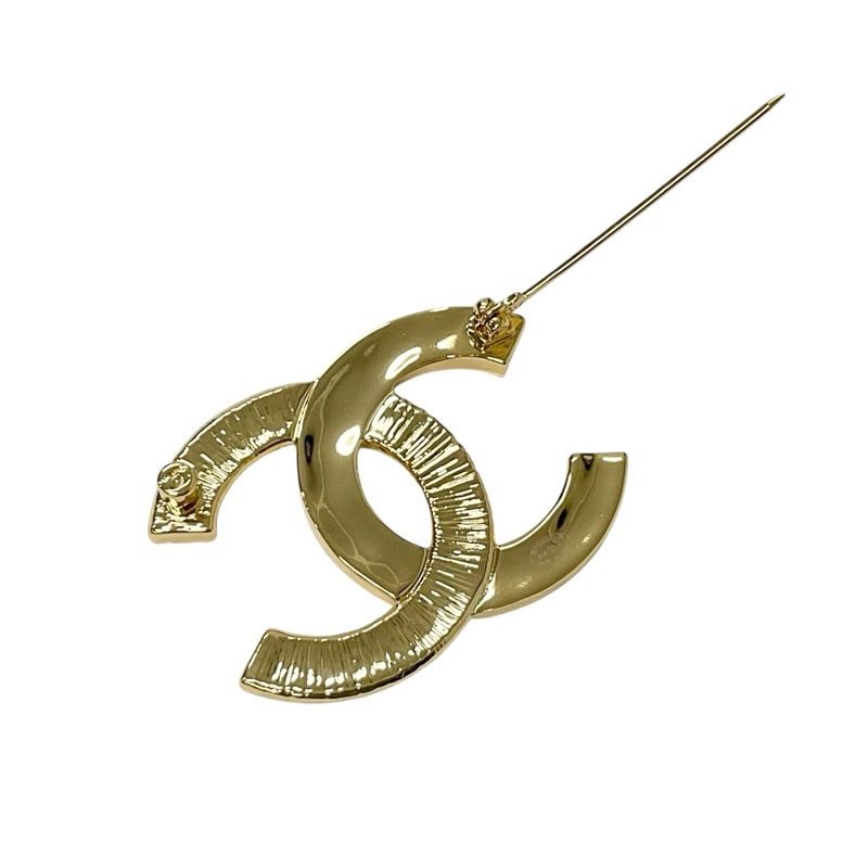 Chanel Brooch Corsage Gold Black Coco Mark — view 5