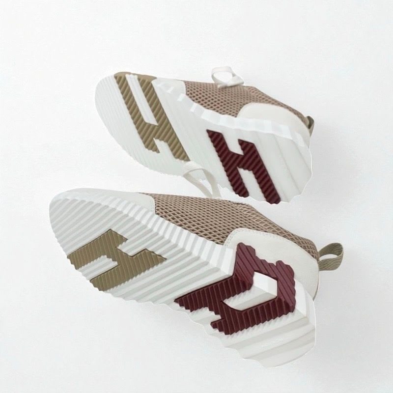Hermes Bouncing Sneakers Shoes Fabric Suede Beige White — view 6