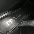 Prada Boots Short Shoes Leather Black Triangle Logo — view 6