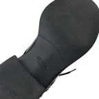 Prada Boots Short Shoes Leather Nylon Black Silver Triangle Logo Lace Up — view 7