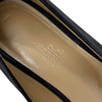 Hermes Bilbao Flat Shoes Suede Black Gold Kelly Hardware — view 7