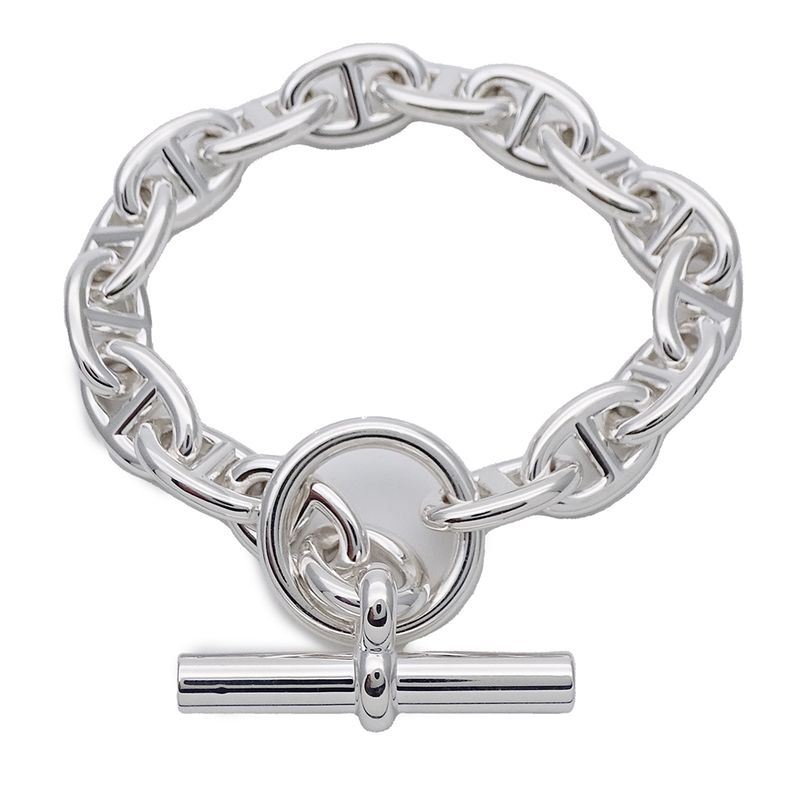 Hermes Bracelet Chaine D'ancre PM SV 925 16 Frames Silver Jewelry — view 3