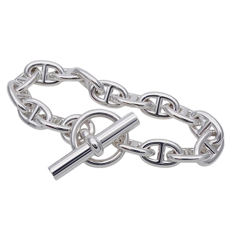 Hermes Bracelet Chaine D'ancre PM SV 925 16 Frames Silver Jewelry — view 4