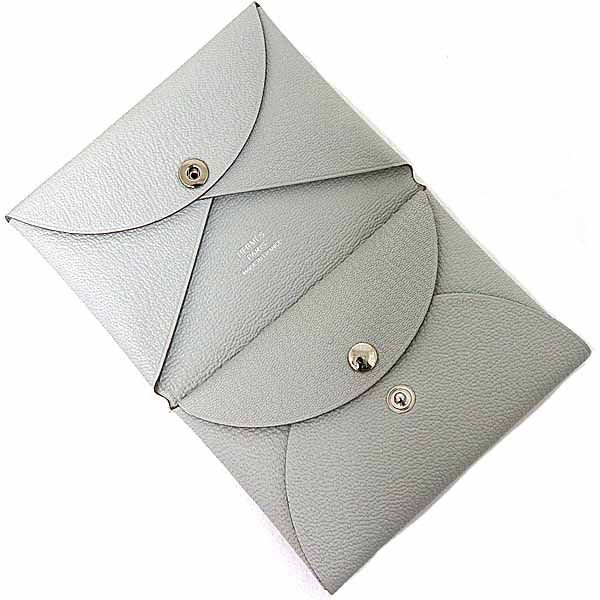 Hermes Calvi Duo Card Case Coin Business Holder Chevre — view 4