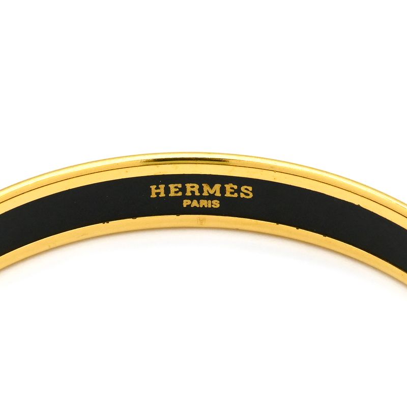 Hermes Bangle Emile PM Metal Cloisonne Multicolor and Gold Hardware — view 7