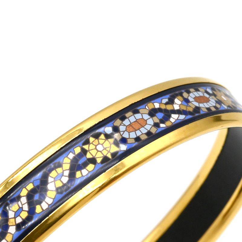 Hermes Bangle Emile PM Metal Cloisonne Multicolor and Gold Hardware — view 4