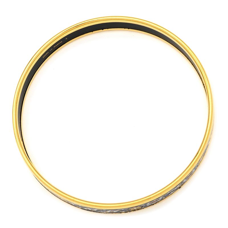 Hermes Bangle Emile PM Metal Cloisonne Multicolor and Gold Hardware — view 3