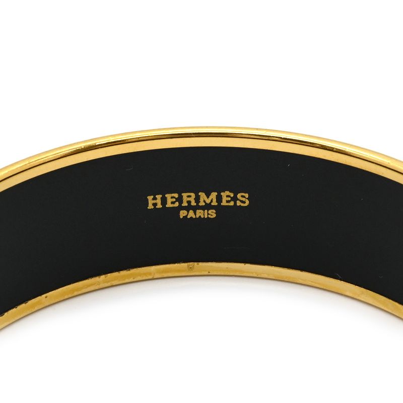 Hermes Bangle Emile GM Cloisonne Navy and Multicolor Gold Hardware Blue — view 6
