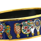 Hermes Bangle Emile GM Cloisonne Navy and Multicolor Gold Hardware Blue — view 4