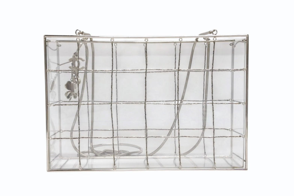 Chanel CC Logo Icon Acrylic Box Beads Chain Shoulder Bag Clear — view 3