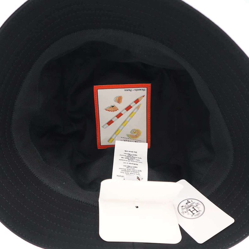 Hermes Calvi Hat Galvi Bucket N Black 58 — view 5