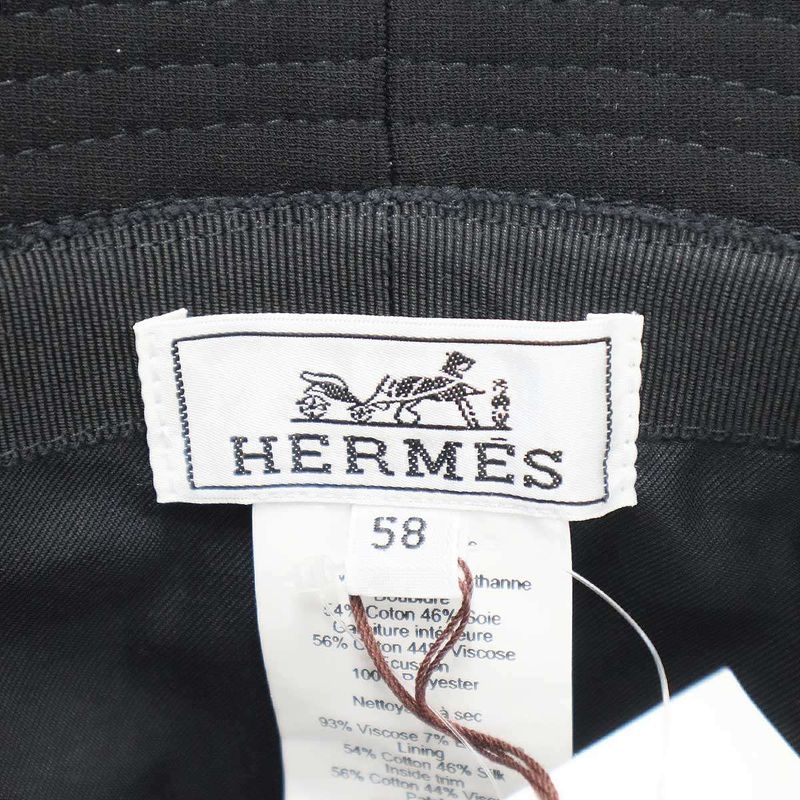 Hermes Calvi Hat Galvi Bucket N Black 58 — view 4