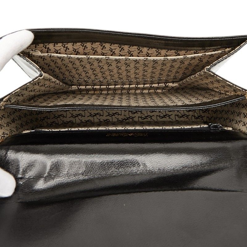 Saint Laurent Logo Black Leather — view 8
