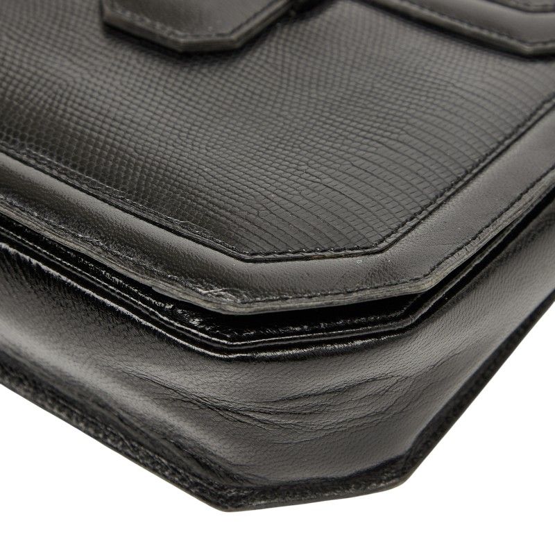 Saint Laurent Logo Black Leather — view 4
