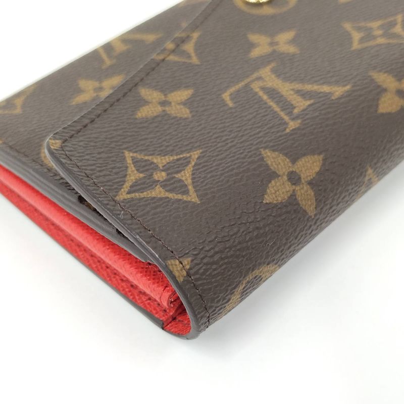 Louis Vuitton Portefeuille Sarah Long Fold Wallet Monogram Coquelicot — view 4