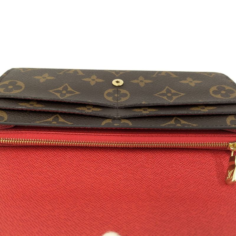 Louis Vuitton Portefeuille Sarah Long Fold Wallet Monogram Coquelicot — view 7