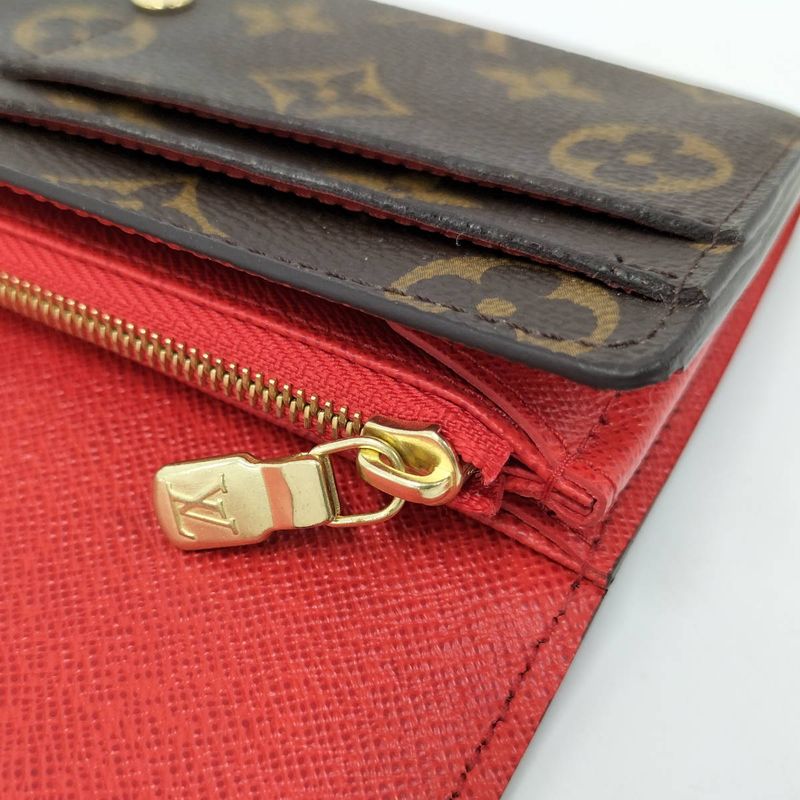 Louis Vuitton Portefeuille Sarah Long Fold Wallet Monogram Coquelicot — view 8
