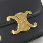 Celine Miniclaude Shoulder Bag Triomphe Leather Black 10 I513 — view 7