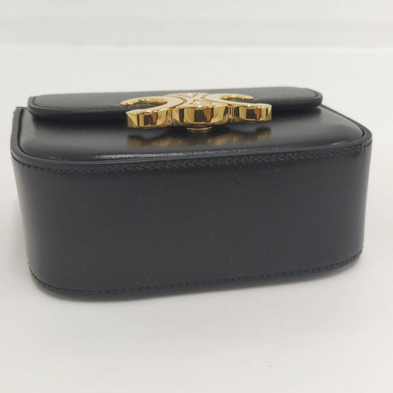Celine Miniclaude Shoulder Bag Triomphe Leather Black 10 I513 — view 4