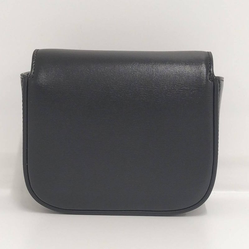 Celine Miniclaude Shoulder Bag Triomphe Leather Black 10 I513 — view 2