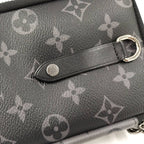 Louis Vuitton Double Phone Pouch Shoulder Bag Monogram Eclipse — view 7