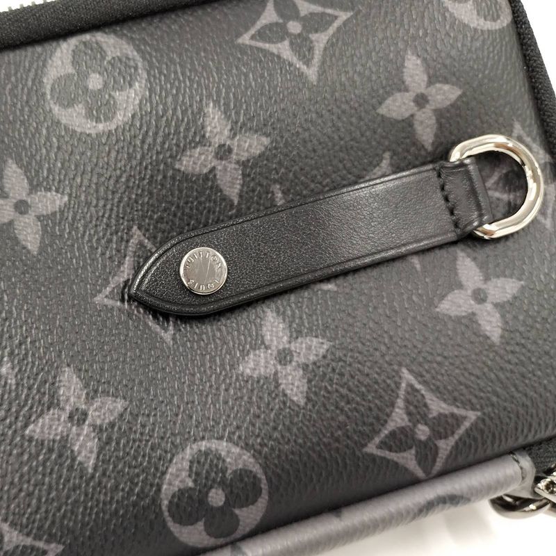 Louis Vuitton Double Phone Pouch Shoulder Bag Monogram Eclipse — view 7