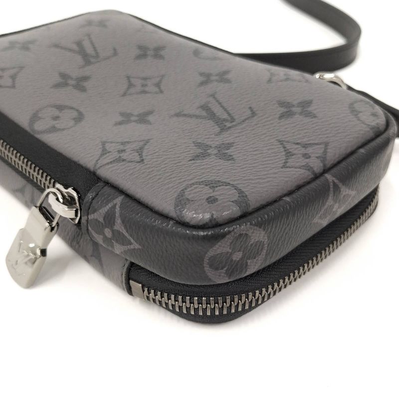 Louis Vuitton Double Phone Pouch Shoulder Bag Monogram Eclipse — view 3