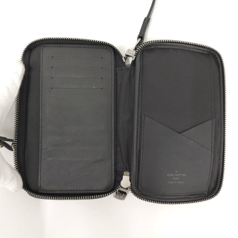 Louis Vuitton Double Phone Pouch Shoulder Bag Monogram Eclipse — view 8