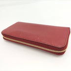 Prada Round Zipper Long Wallet Saffiano Leather Red 1 Ml506 — view 7