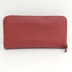 Prada Round Zipper Long Wallet Saffiano Leather Red 1 Ml506 — view 3