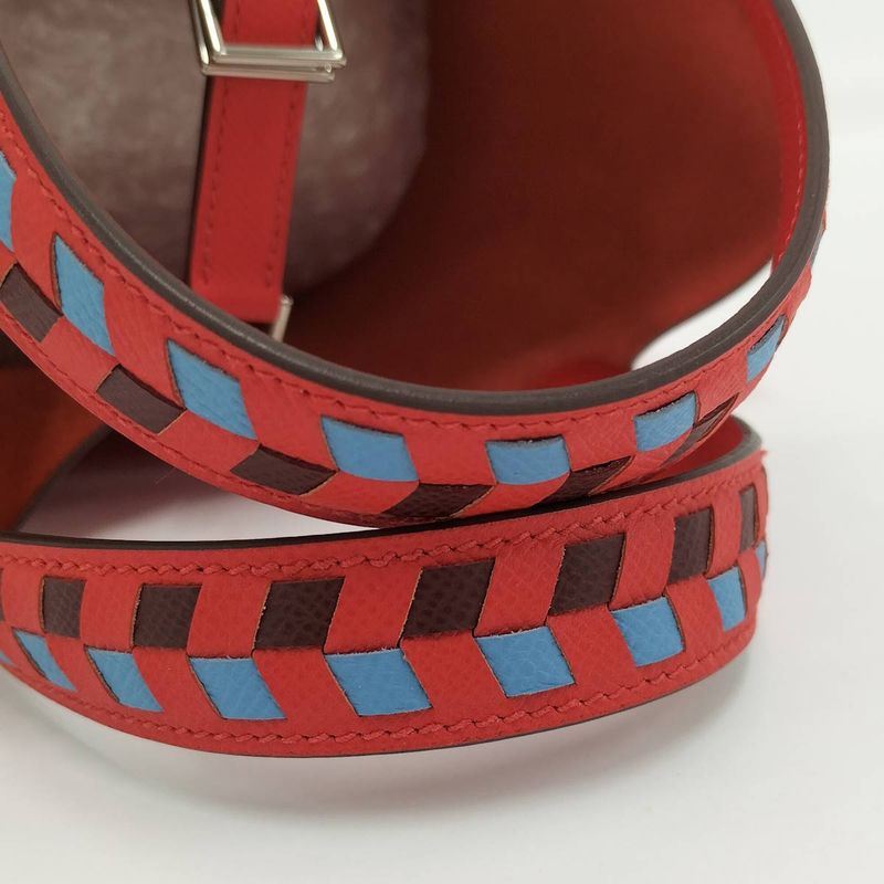 Hermes Picotin Lock Tresage 18 Handbag Epson Leather Rouge Cou Red Engraved — view 6